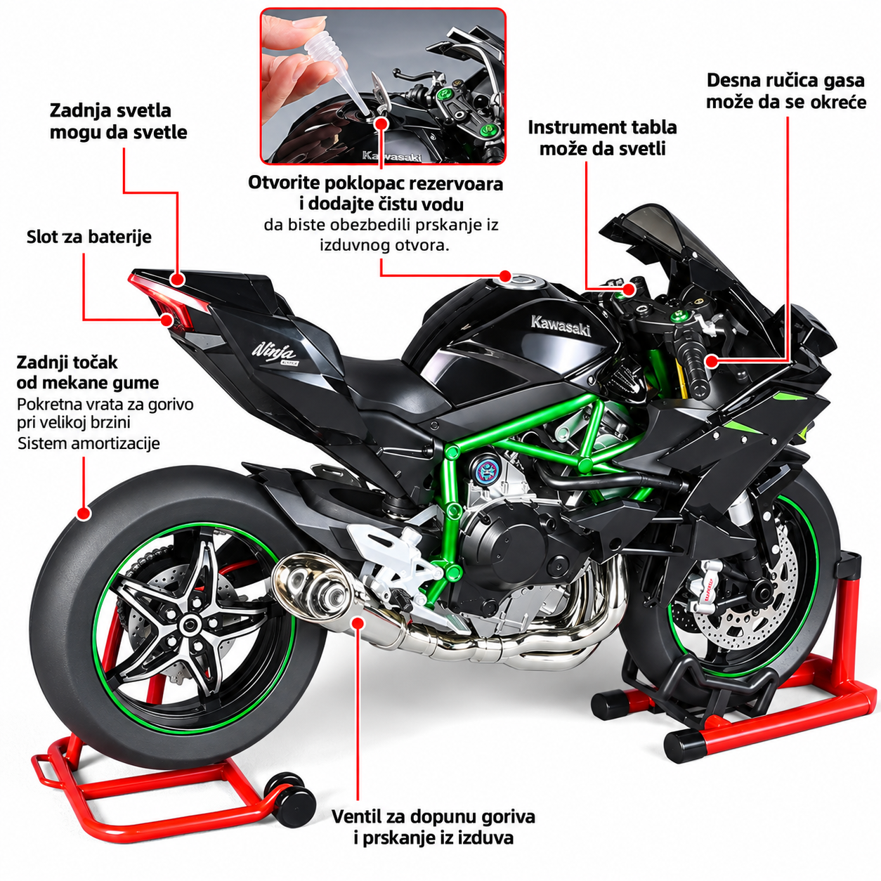Model motora Kawasaki Ninja 1:6