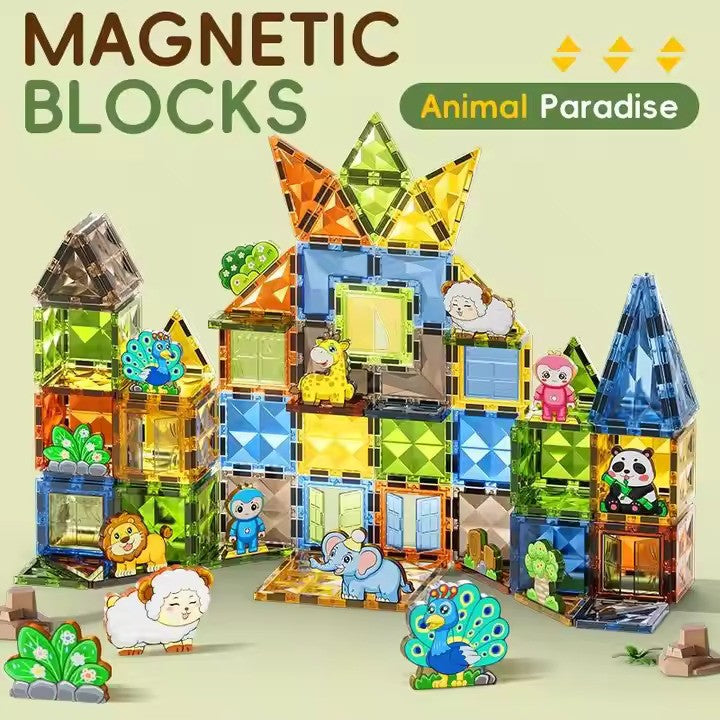 Svetleći 3D Magnetni Blokovi - Animal Paradise (manji)