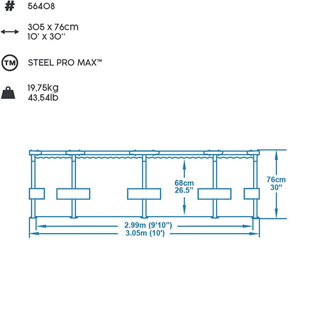 Bestway Steel Pro Max 305 Cm X 76 Cm Sa Filter Pumpom