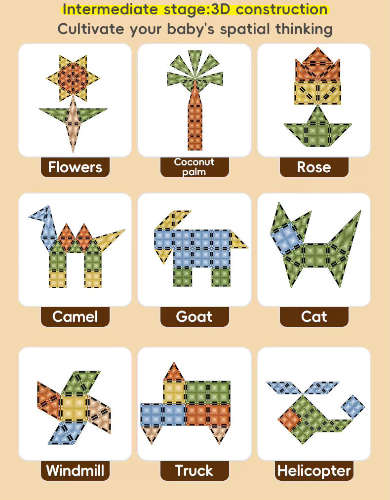 Svetleći 3D Magnetni Blokovi - Animal Paradise (manji)