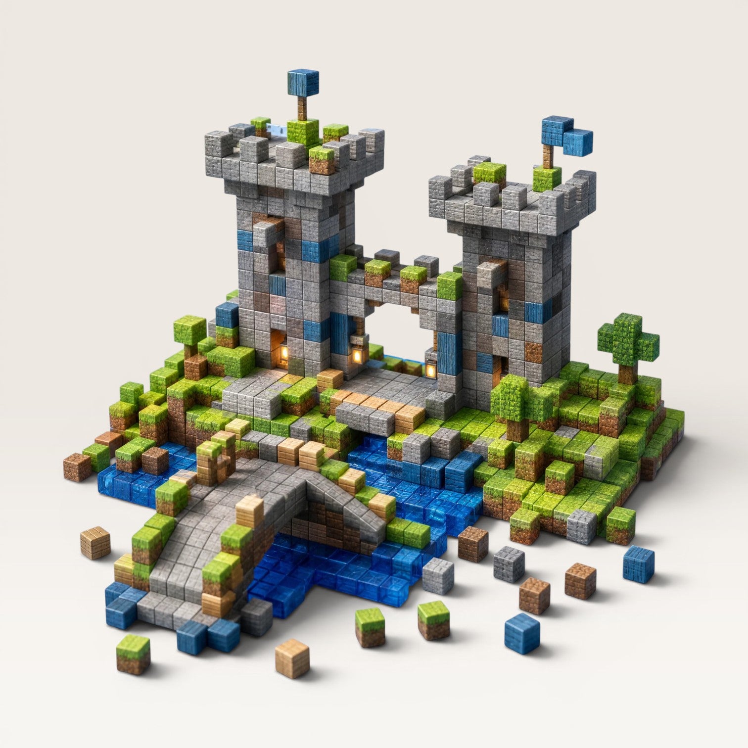 Magnetne 3D kockice "Minecraft"