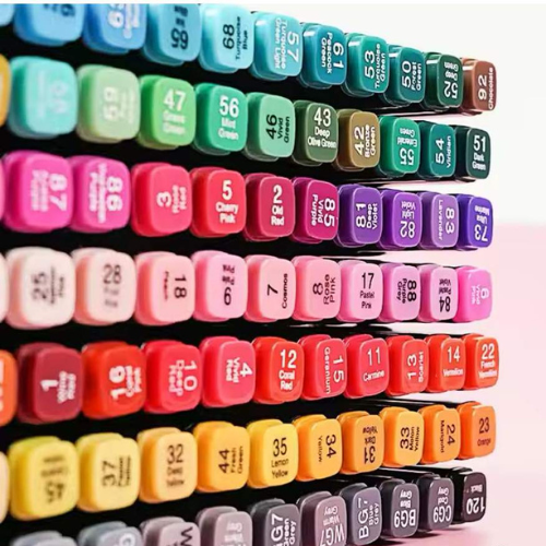 Veliki set dvostranih flomastera i markera sa torbicom