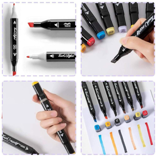 Veliki set dvostranih flomastera i markera sa torbicom