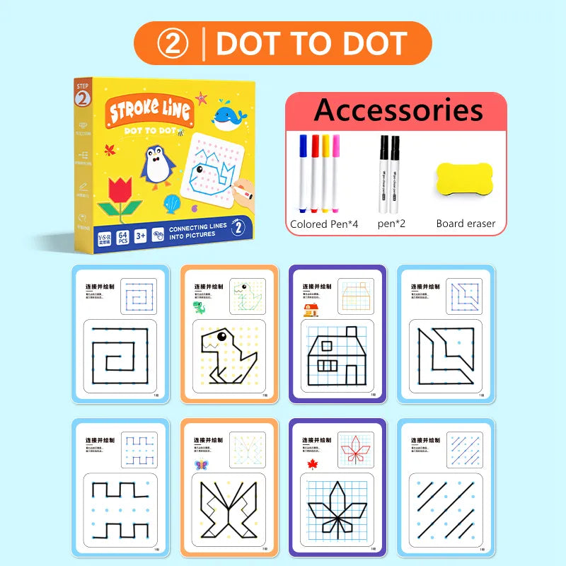 Pametna Radna Sveska / Stroke Line dot to dot 64 strane PINGVIN
